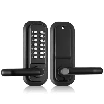 Vevor Mechanical Keyless Entry Door Lock, 14 Digit Keypad, Embedded Outdoor Gate Door Locks Set With Keypa In Black