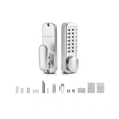 Vevor Mechanical Keyless Entry Door Lock, 14 Key Mechanical Door Lock, Mechanical Keypad Door Knob, Single In Silver