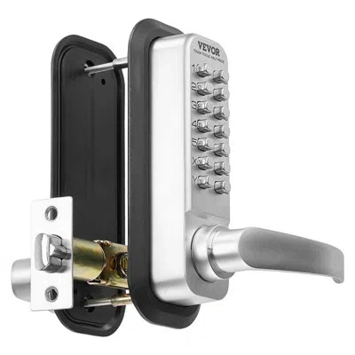 Vevor Mechanical Keyless Entry Door Lock 14 Key Mechanical Keypad Lock For Home Sliver In Silver