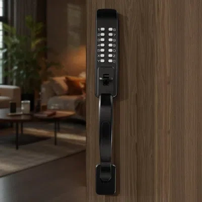 Vevor Mechanical Keyless Entry Door Lock, 2.0 Code Upgrade, 4-7 Digits Code, Double-sided Push Button Comb In Matte Black