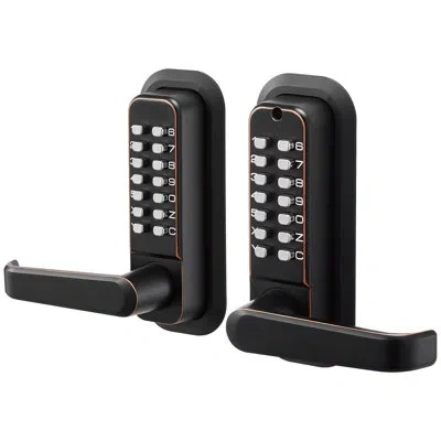 Vevor Mechanical Keyless Entry Door Lock, 2.0 Code Upgrade, 4-7 Digits Code, Double-sided Push Button Comb In Black