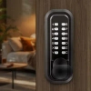 Vevor Mechanical Keyless Entry Door Lock, 2.0 Code Upgrade, 4-7 Digits Code, Single-sided Push Button Comb In Matte Black