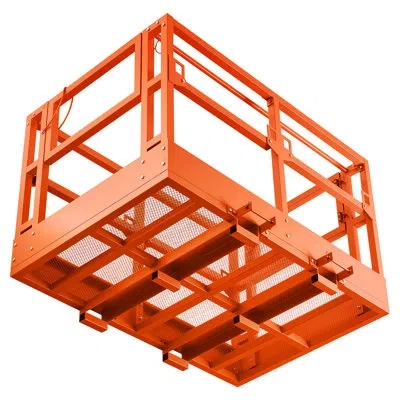 Vevor Mesh Telehandler Work Platform, 48 X 73.9 Inch, Man Safety Basket, 2000 Lbs Capacity, Forklift Teleh In Red