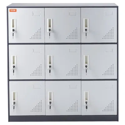 Vevor Metal 3 - Tier 35.4'' Employee Locker With Built In Key Lock In White