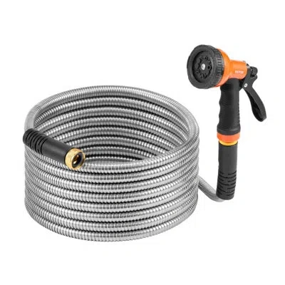 Vevor Metal Garden Hose Stainless Steel Water Hose Lightweight No Kink