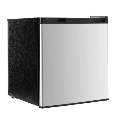 Vevor Mini Fridge 1.6 Cu.ft Single Door Compact Small Refrigerator Stainless In Stainless Steel