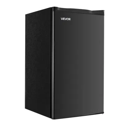 Vevor Mini Fridge 3.2 Cu.ft Single Door Compact Small Refrigerator Stainless In Black