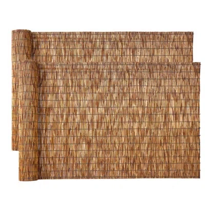 Vevor Natural Reed Fencing, 4 Ft X 13.12 Ft, Decorative Natural Reed Fencing Roll, Decorative Fence For Ba In Brown
