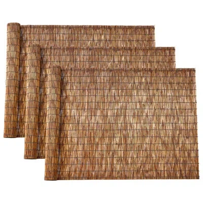 Vevor Natural Reed Fencing, 4 Ft X 16.4 Ft, Decorative Natural Reed Fencing Roll, Decorative Fence For Bac In Brown