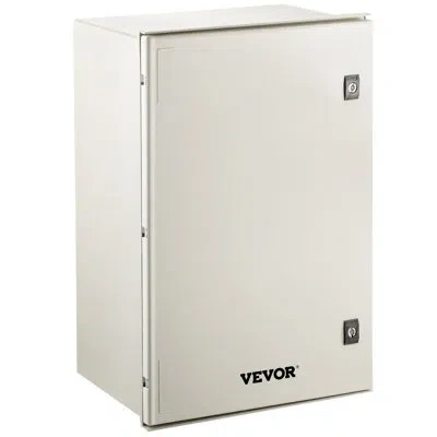 Vevor Nema Steel Enclosure, 24 X 16 X 9'' Nema 4x Fiberglass Electrical Box, Ip66 Waterproof & Dustproof,  In White