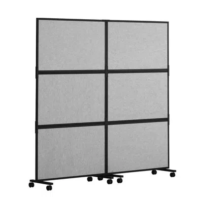 Vevor Office Divider, 2 Panel Office Partition, Freestanding Office Divider Wall Partition & Privacy Divid In Gray