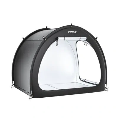 Vevor Outdoor Bike Storage Tent Fan-shaped Dual-door Bike Tent For 4 To 5 Bikes In Black