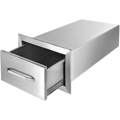 Vevor Outdoor Kitchen Drawer 14" W Drop-in Drawer In Silver