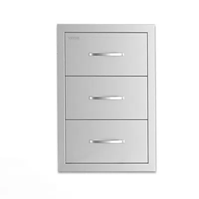 Vevor Outdoor Kitchen Drawers, 16.5"w X 29"h X 20.5"d Triple Access Drawers, Stainless Steel Flush Mount C