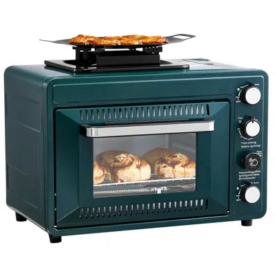 Vevor Outdoor Oven 2-in-1 Portable Gas Camping Stove Oven Combo Adjustable Fire In Green