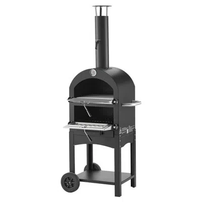 Vevor Outdoor Pizza Oven Portable Wood Pellet Pizza Oven Baked Paint Camping In Black
