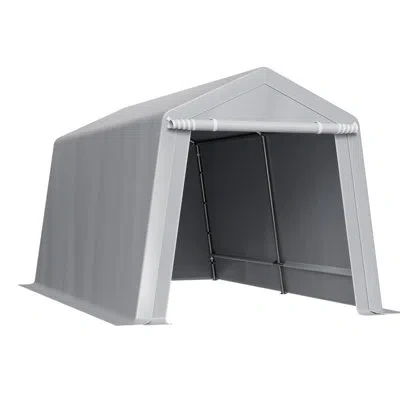 Vevor Outdoor Storage Shelter Shed 10x10 Ft Waterproof Portable Canopy Carport Tent In Gray