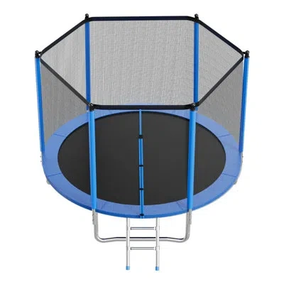 Vevor Outdoor Trampoline, 10ft Round Recreational Trampoline With Enclosure Net, Astm Approved, Heavy Duty