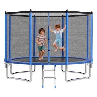 Vevor Outdoor Trampoline, 12ft Round Recreational Trampoline With Enclosure Net, Astm Approved, Heavy Duty