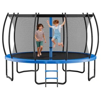 Vevor Outdoor Trampoline, 15ft Recreational Trampoline, Astm Approved Trampolines With Enclosure Net & Thi
