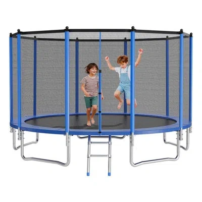 Vevor Outdoor Trampoline, 15ft Round Recreational Trampoline With Enclosure Net, Astm Approved, Heavy Duty