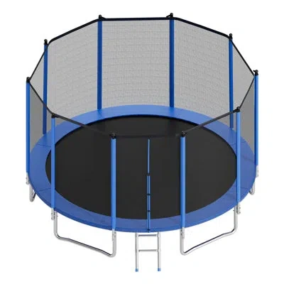 Vevor Outdoor Trampoline, 15ft Round Recreational Trampoline With Enclosure Net, Astm Approved, Heavy Duty
