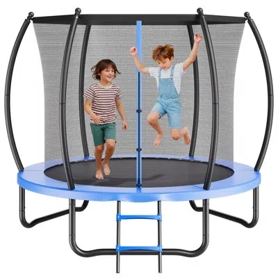 Vevor Outdoor Trampoline, 8ft Recreational Trampoline, Astm Approved Trampolines With Enclosure Net & Thic