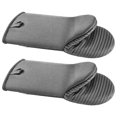 Vevor Oven Mitts, Mini Oven Mitt Set With Non-slip Silicone Strips, High Heat Resistant To 500¬∞f, Lightwe In Gray
