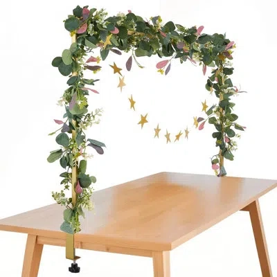 Vevor Over The Table Rod Stand With Clamps 28"-98" L Adjustable Table Arch Stand Party In Gold