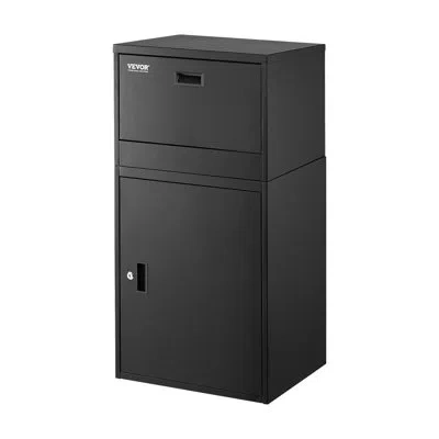Vevor Package Delivery Boxes For Outside 38.6 In Anti-theft Lockable Parcel Drop Box In Black