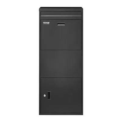 Vevor Package Delivery Boxes For Outside 47.2 In Anti-theft Lockable Parcel Drop Box In Black