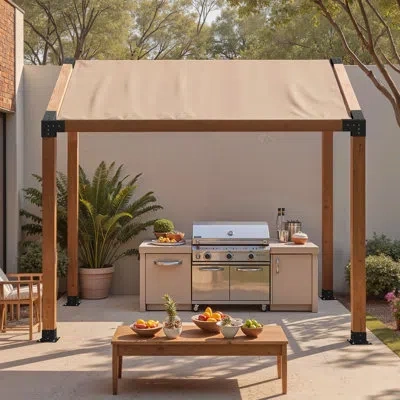 Vevor Pergola Bracket Kit Inner 3.5x3.5 3-way Slanted Brackets With Bases In Black