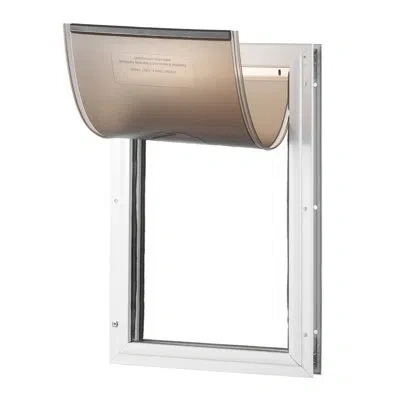 Vevor Pet Door, 8.27" X 11.93" Aluminum Frame With Lock And Flap System, Easy To Install In Interior Or Ex In White
