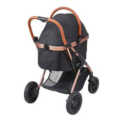 Vevor Pet Stroller, 4 Wheels Dog Stroller Rotate With Brakes, 66 Lbs Weight Capacity, Puppy Stroller With  In Black