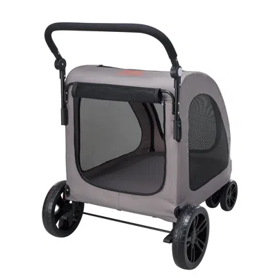 Vevor Pet Stroller 4-wheels Dog Stroller Carrier 160lbs Weight Capacity Portable In Gray