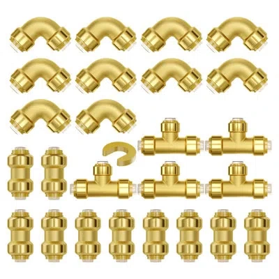 Vevor Pipe Fittings 1/2" 25pcs (straight,elbows,tees) Push-fit For Air System
