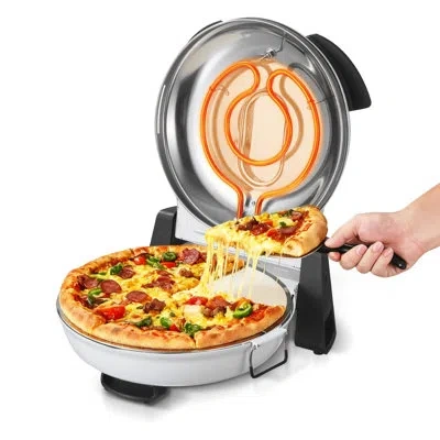 Vevor Pizza Oven, 12 In Electric Pizza Maker, 1200w Electric Pizzas Cooker With Cordierite Stone, 5-mode T In White