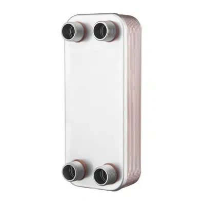 Vevor Plate Heat Exchanger, 5 X 12 In Brazed Plate Water To Water Heat Exchanger With 20 Plates, Mounting  In White
