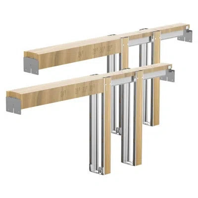 Vevor Pocket Door Frame Kit Pocket Door Kit For 48-72 In Wide 80 In High Soft Close In Silver;natural