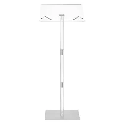 Vevor Podium Stand 43 In Acrylic Lectern Adjustable Angles With Metal Base Classroom In Clear