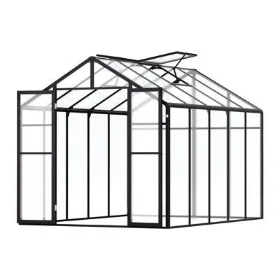 Vevor Polycarbonate Greenhouse, 8 X 10 Ft, Outdoor Greenhouse With 2 Vent Windows, Aluminum Large Walk-in  In Black
