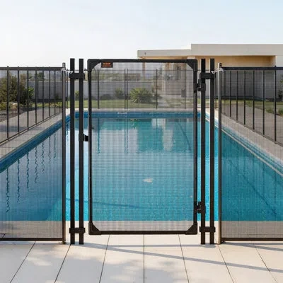 Vevor Pool Fence Gate, 4 X 2.5 Ft Inground Swimming Pool Fences Gate, Outdoor Security Fencing Door Kit Wi In Black