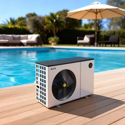 Vevor Pool Heat Pump Max 93390 Btu, Electric Pool Heater For Above & In-ground Up To 22455 Gallons, All-dc In White
