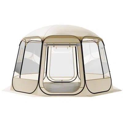 Vevor Pop Up Bubble Tent, 12 X 11.1 Ft Waterproof & Uv-resistant, Clear Camping Tent Shelter, Outdoor Gard In Neutral