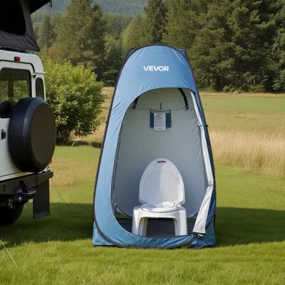 Vevor Pop Up Shower Tent, Instant Portable Privacy Tent Changing Room With Shower Bag, Ground Stakes, Rope In Blue