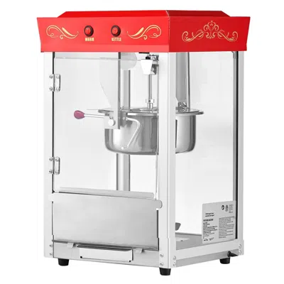 Vevor Popcorn Machine, 8oz Stainless Steel Kettle, 800w Commercial Countertop Popcorn Maker, 48 Cups Per B In Red