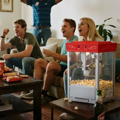 Vevor Popcorn Machine Countertop Popcorn Popper Maker 800w 8oz Kettle 48 Cups In Black