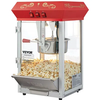 Vevor Popcorn Popper Machine 8 oz Countertop Popcorn Maker 850w 48 Cups Red - Red In Multi