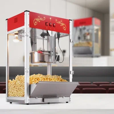 Vevor Popcorn Popper Machine Countertop Popcorn Maker 1615w 16 oz Red