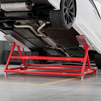 Vevor Portable Car Lift, 4400 Lbs Capacity, Heavy Duty Steel Quick Lift With 23" Max Height, Adjustable Wi